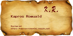 Kapros Romuald névjegykártya